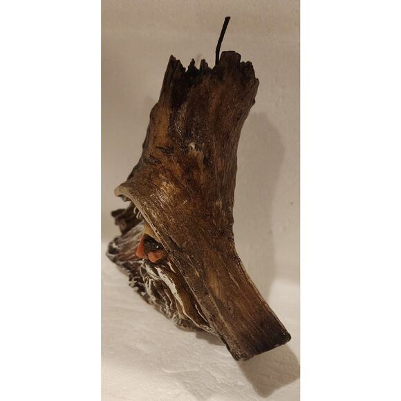 Vintage 1970’s Wood 'n Wax Carved Old Man in the Tree Candle Mythical Wizard - Picture 5 of 8